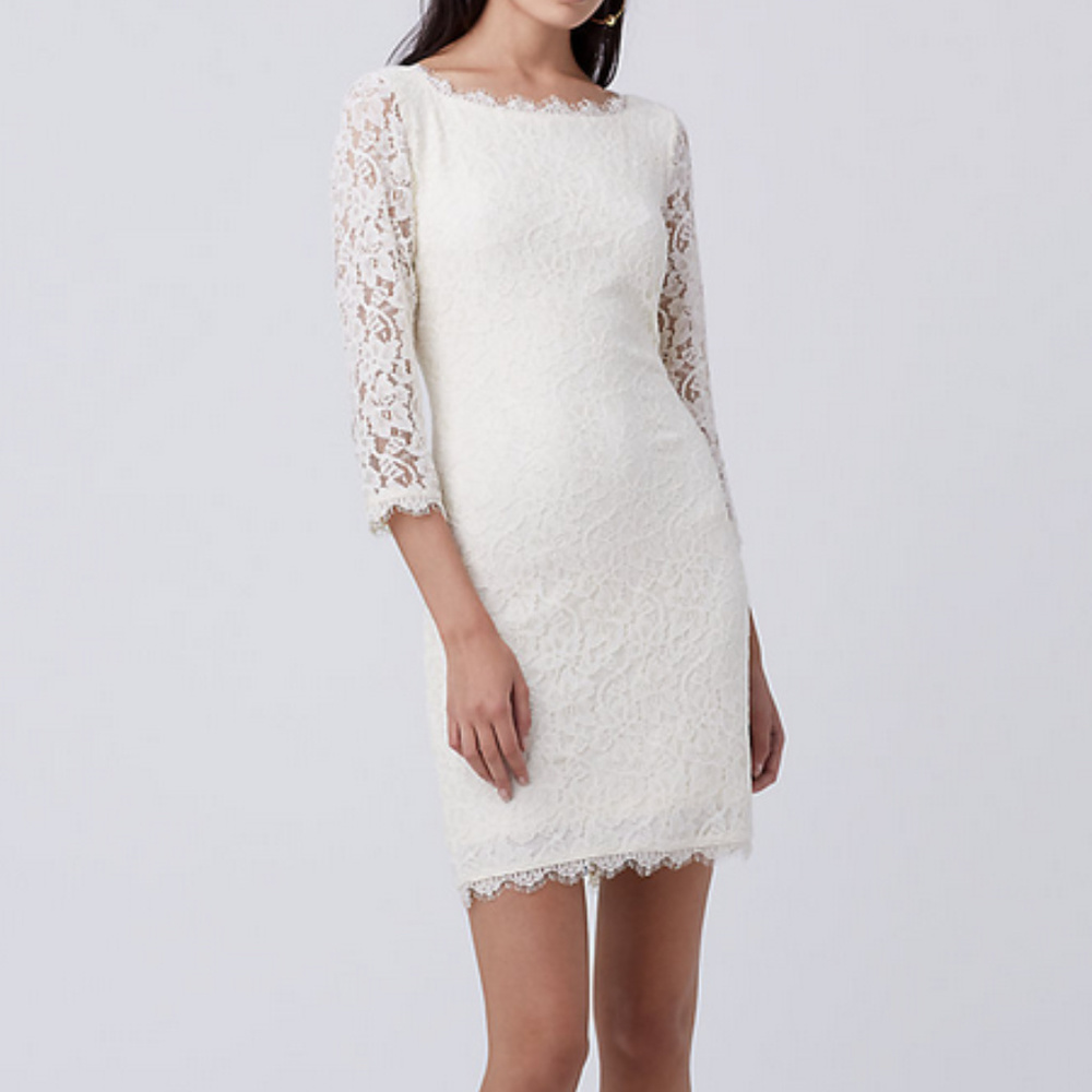NWT Diane Von Furstenberg Ivory Zarita Lace Dress